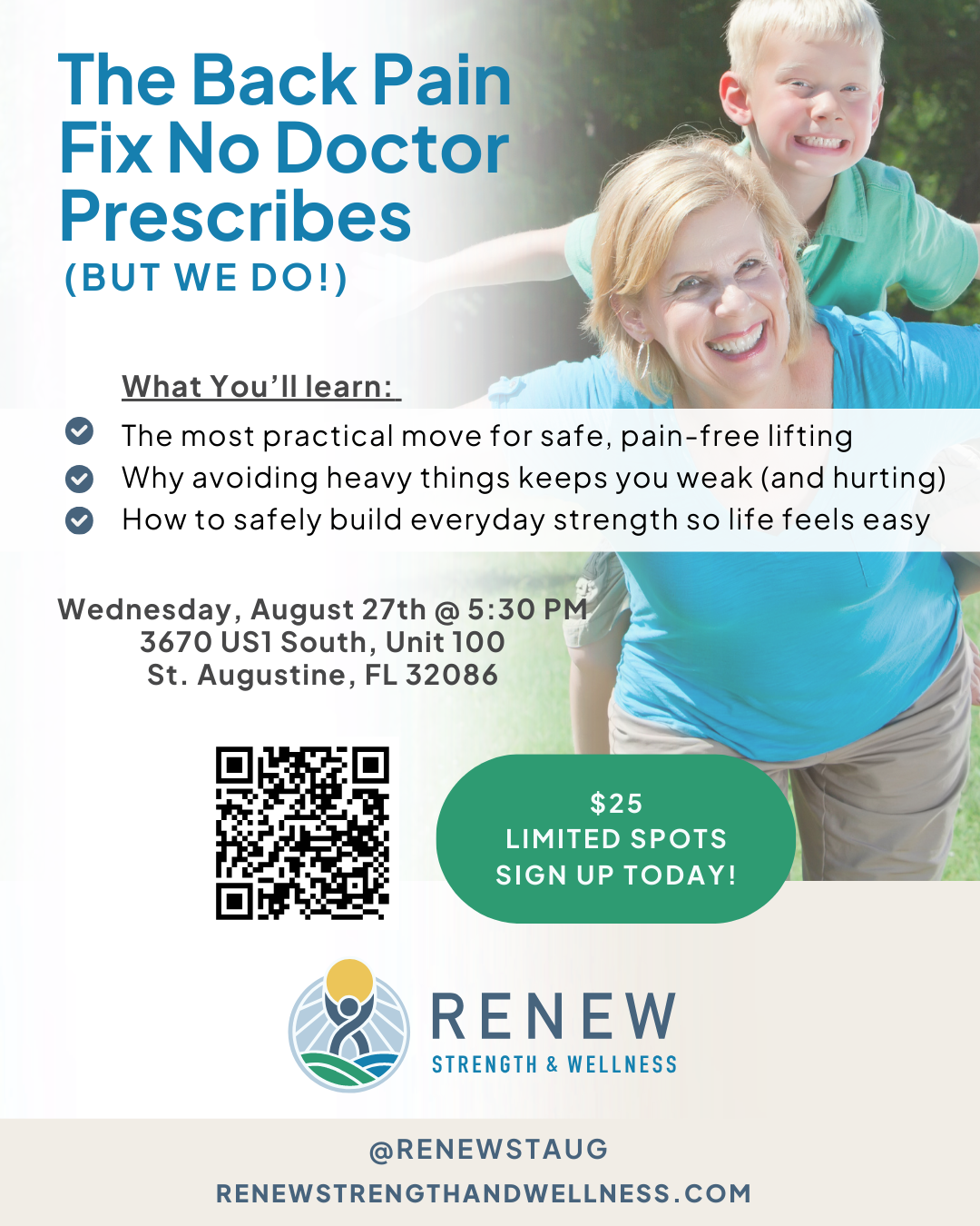 Women participating in a guided mobility session during Renew Strength and Wellness’s “I Stretch Every Day…But I Still Feel Tight” even